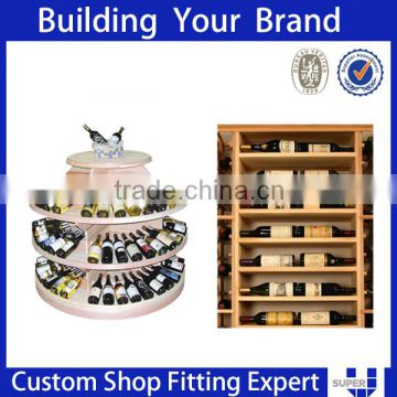 retail wood wine display stand wine display shelf for promotion