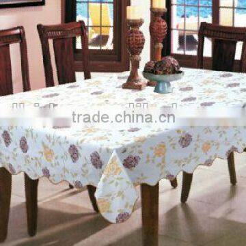 durable vinyl and thick table cloth with flannel backing