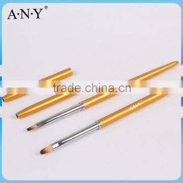 ANY Nail Art UV Gel Art Golden Metal Handle French Nails Oval Nail Brush Nylon Hair