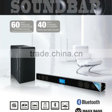 40 WATT POWERED SOUNDBAR WITH 60WATT WIRELESS SUBWOOFER