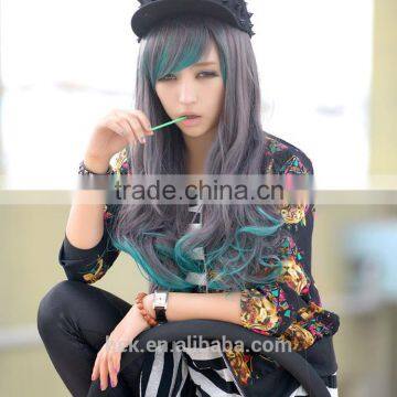 High Quality Hand Tied Machine Made Synthetic Fiber Women's Wig photo-6