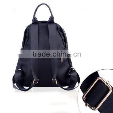 Custom Fashionable Black Canvas Tote and Shoulders Girls Backpack Bag photo-4