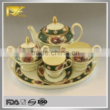 porcelain russian tea set, gold plated tea cup set, tea set stand