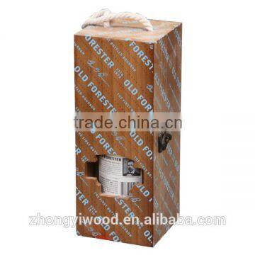 China Wholesale High End Wooden Wine Box With Holder