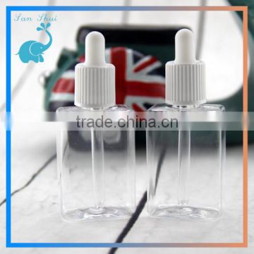 new design suquare plastic dropper bottles e-liquid 30ml glass pipette dropper bottle with childproof cap