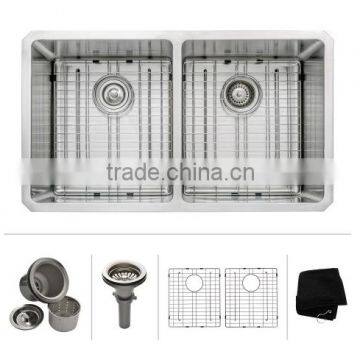 CUPC Certificate Handmade Double Drainer Stainless Steel Kitchen Sink For America 3219 photo-2