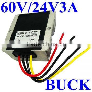 DC-DC Buck Converter 60V TO 24V 3A 72W step down power supply module /voltage regulator waterproof