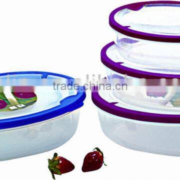 3pcs oval food containers, plastic food container set
