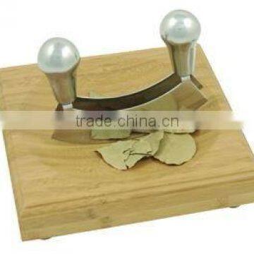 Bamboo chopping board with stainless steel chop