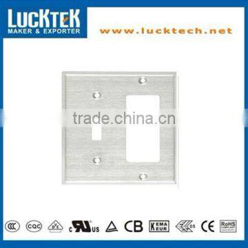 2 Gang GFCI and Toggle Combination Metal Wall plates