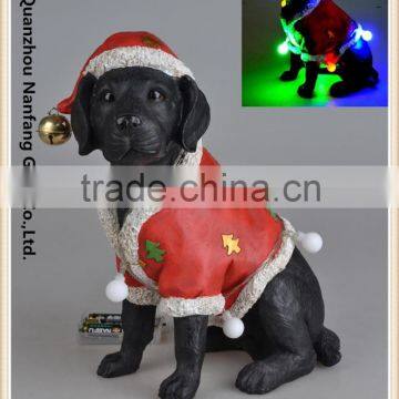 Christmas Ornament Resin Black Lab. Statue