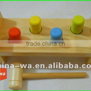 novel wood pegs and hammer tool toy for pre-school children