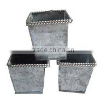 Decorative Galvanized Metal Planter