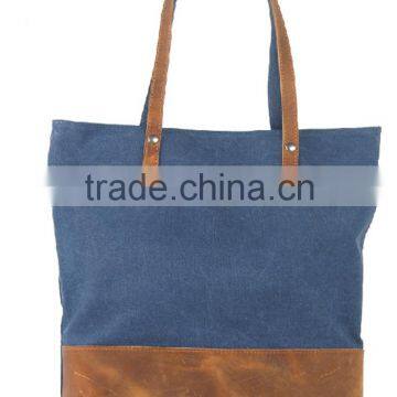 Lady Canvas Leather Tote Bag Beach Bag Wholesale Tote Bag