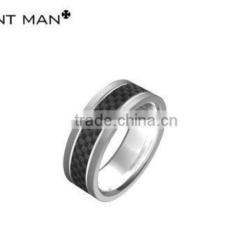 Factory wholesale jewelry Fashion 8mm carbon fiber ring tungsten carbide wedding band ring