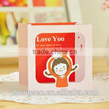 Mini elegant 3d greeting card with envelop for best wishes