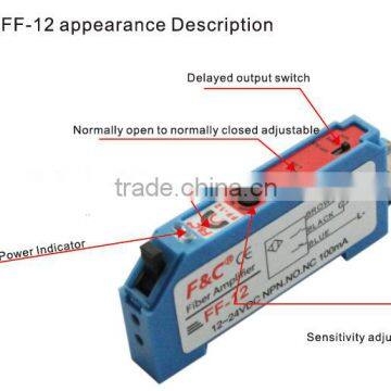 FF-12G Green Light NPN PNP Fiber Optic Sensor and Fiber Amplifier for Color Difference Detection