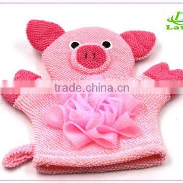 Cartoon kids bathroom Bath Gloves/ Animal Bath Mitt/