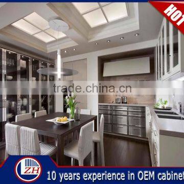 Latest White UV High Gloss Modular Kitchen Cabinets in Top Quality