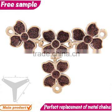 Hand making slipper uppers pvc chain decoration with crystal
