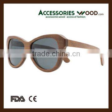 100% nature wood Fashion wooden sunglasses with sunglasses cases for men and women