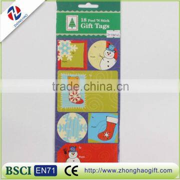 fashion removable glass christmas paper sticker