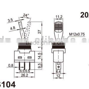 10A Spdt Momentary Toggle Switch,metal Poles and Handle Toggle Switch photo-2