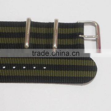 Black Grey Black Gray Stripe Nylon Canvas Wrist Watch Band photo-2