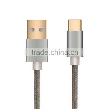 Silver USB Type C USB-C cable, USB2.0 Type-C data charging for New Macbook ,3.1A Max charging speed