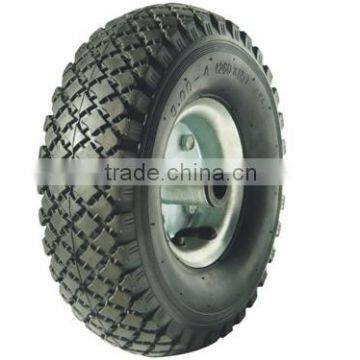 10 inch pneumatic rubber wheel/ 3.00-4 metal rim wheel