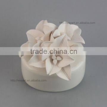 BSCI SEDEX Audit Nice Design Hand-made Ceramic Flower Oil Diffuser For Promotion photo-2