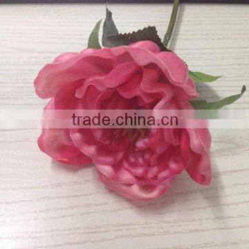 pu artificial peony flower head for wedding decor ,fabric peony head for sale