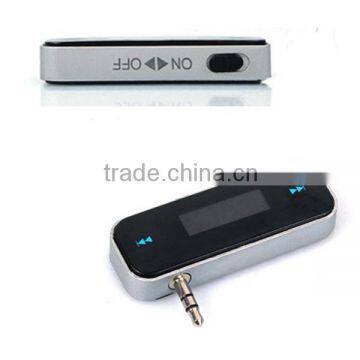 3.5mm jack fm transmitter with handsfree talk function and LCD frequency display