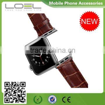 Wholesale Genuine Leather Watch Strap Band For Apple Watch With Adapter Crocodile Pattern Leather Wrist Strap For iWatch Band
