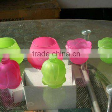 decorative color glass candle jars, glass crafts