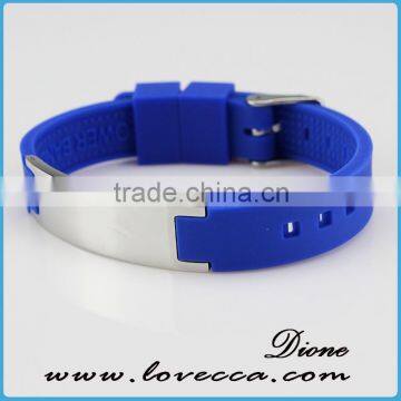 Good price blue personalized silicone bracelets 4 in 1 bio magnetic band