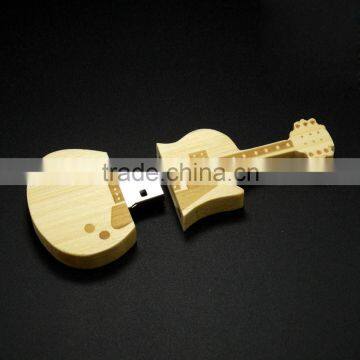 Bamboo Wooden Guitar Usb Flash Drive Guitar Shaped Usb photo-4