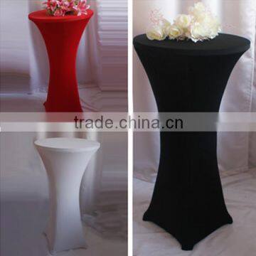 Polyester lycra nylon lycra spandex four way stretch white cocktail table cover