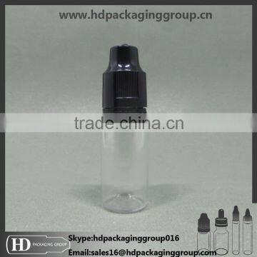 E cig juice liquid bottle empty CR cap tamper evident plastic e-liquid bottles 10ml for vape oil