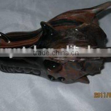 Wholesale Charming Tiger- Eye Stone Crystal Dragon Skull Head