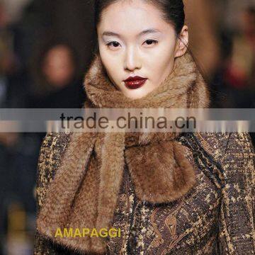 Factory sale fshion winter mink fur scarf for lady