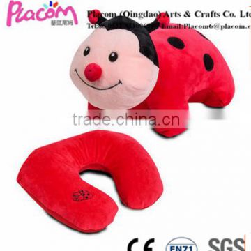 Cute promotion ladybug plush doll and Hot selling Neck pillow