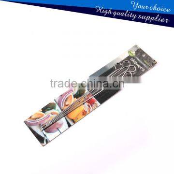 NBRSC Long Flat Metal Chrome Plated BBQ Skewers, Grill / Barbecue Shish Kebab Skewers