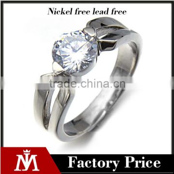 2016 Classic Women Wedding Band Jewelry Never Fade Stainless Steel Diamond Ring