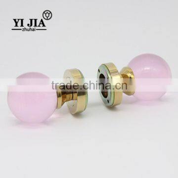 2 3/8 inch zinc metal gold-plated globe shape crystal handles for door