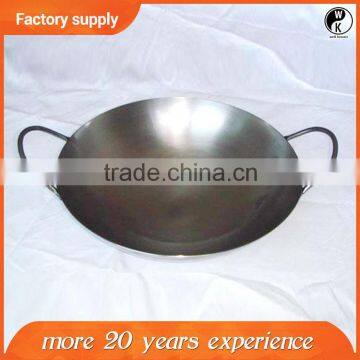 Hot !!! Chinese carbon steel wok , two handle wok , Non-stick carbon steel woks