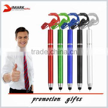 short stylus touch pen twist touch ballpoint pen with neck rope