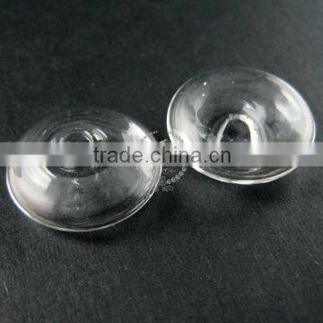 21mm Transparent Round Flat Surface Glass Dome Cabochon With 3mm Hole DIY Jewelry Supplies 3070066