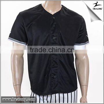 polyester sublimation cheap blank black baseball jersey plain