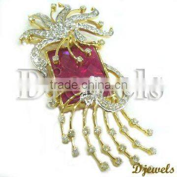 ruby Diamond Pendants, Ruby Pendants, Diamond Jewellery